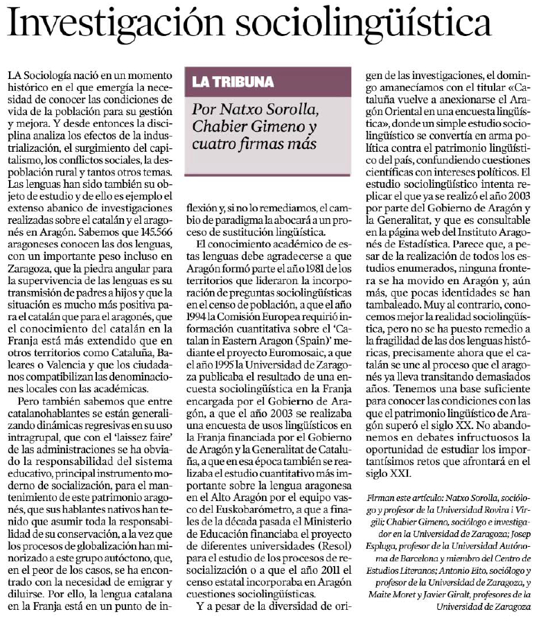 Heraldo - Investigación sociolingüística - 28_10_2014