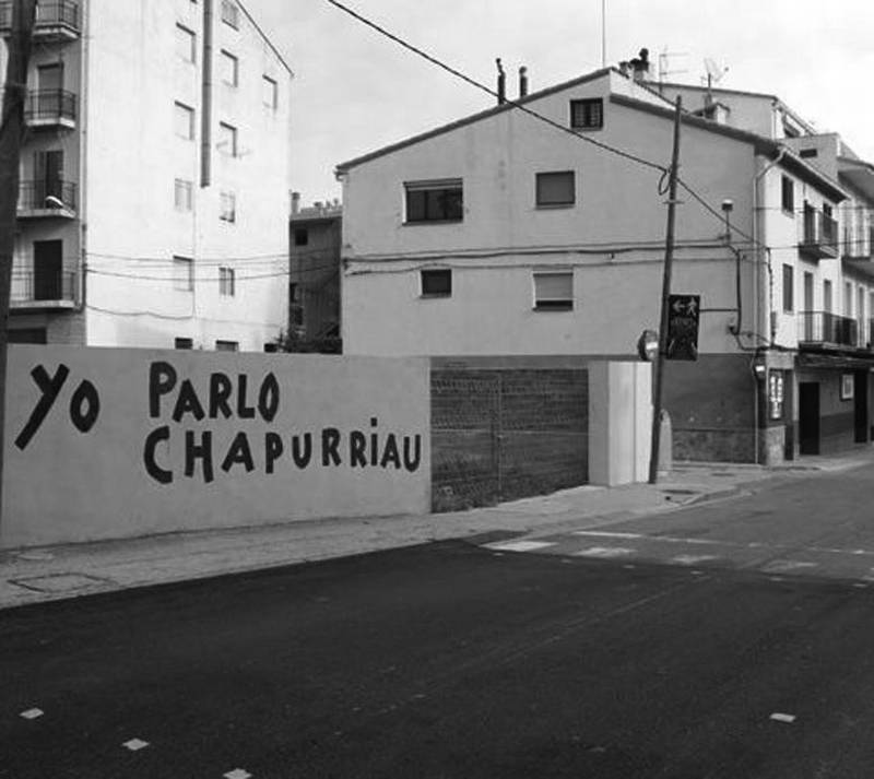 Pintada en Valderrobres reivindicando el uso del 'chapurriau'. - Foto:SERVICIO ESPECIAL