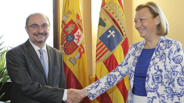 El presidente de Aragón, Javier Lambán, y la expresidenta, Luisa Fernanda Rudi. Foto: Aragón hoy