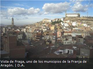 Vista de Fraga, uno de los municipios de la Franja de Aragón.