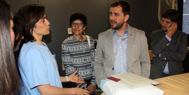 Toni Comín, en el Hospital Universitario Arnau de Vilanova