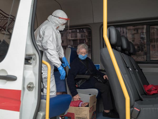 “I’ll come back stronger,” said Esther Pitart, 81, as she was evacuated from the nursing home in Valderrobres on April 8.