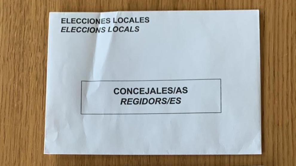 Papeleta utilizada para votar en Calaceite que podría desembocar votos nulos.