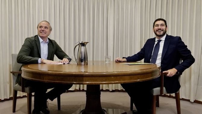 Una imatge dels líders de PP i Vox a l'Aragó